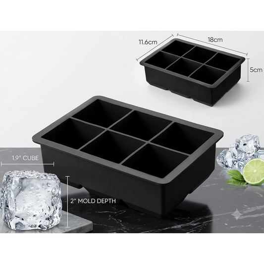 6-Cavity Large Ice Cube Silicone Mold