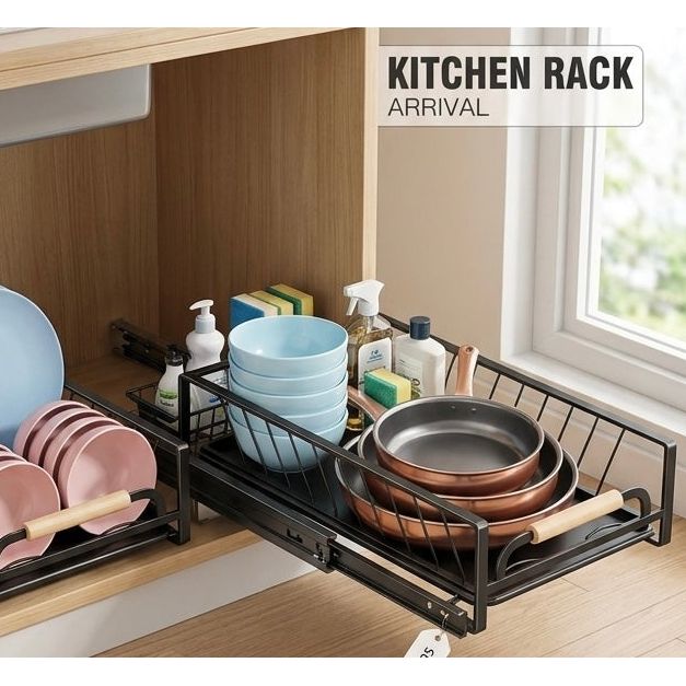 Pull-Out Under Cabinet Kitchen Storage Rack
