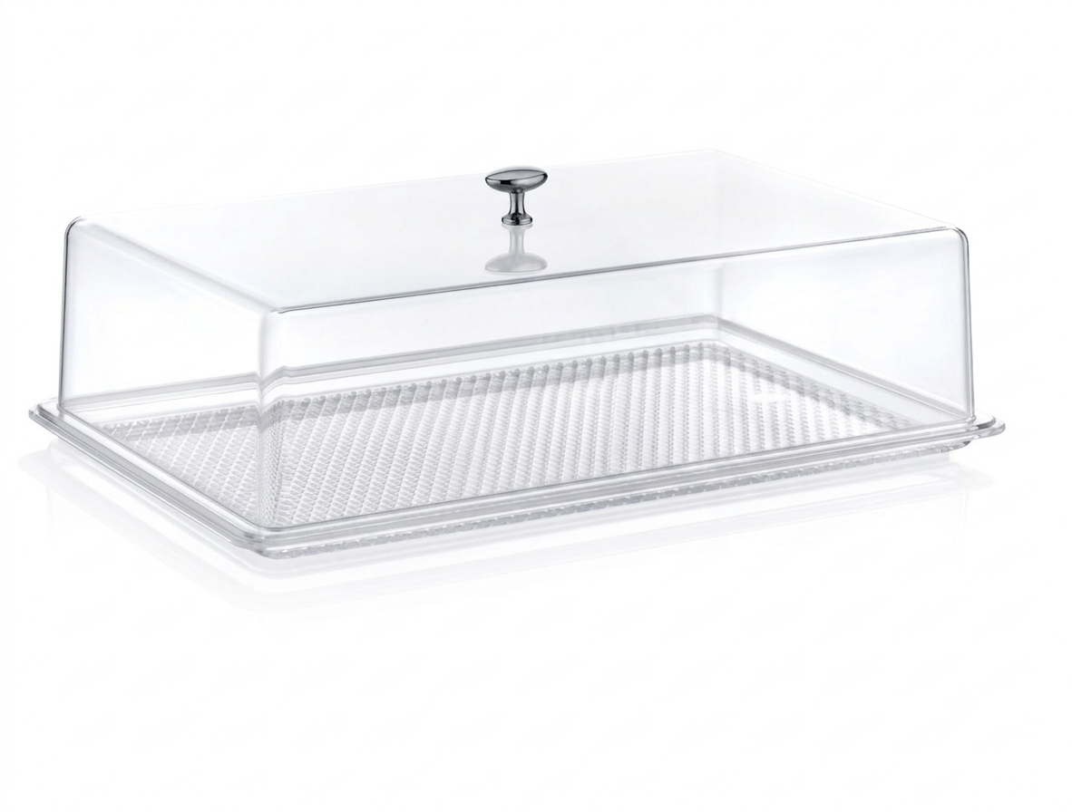 Clear Acrylic Cake & Pastry Display Tray with Lid