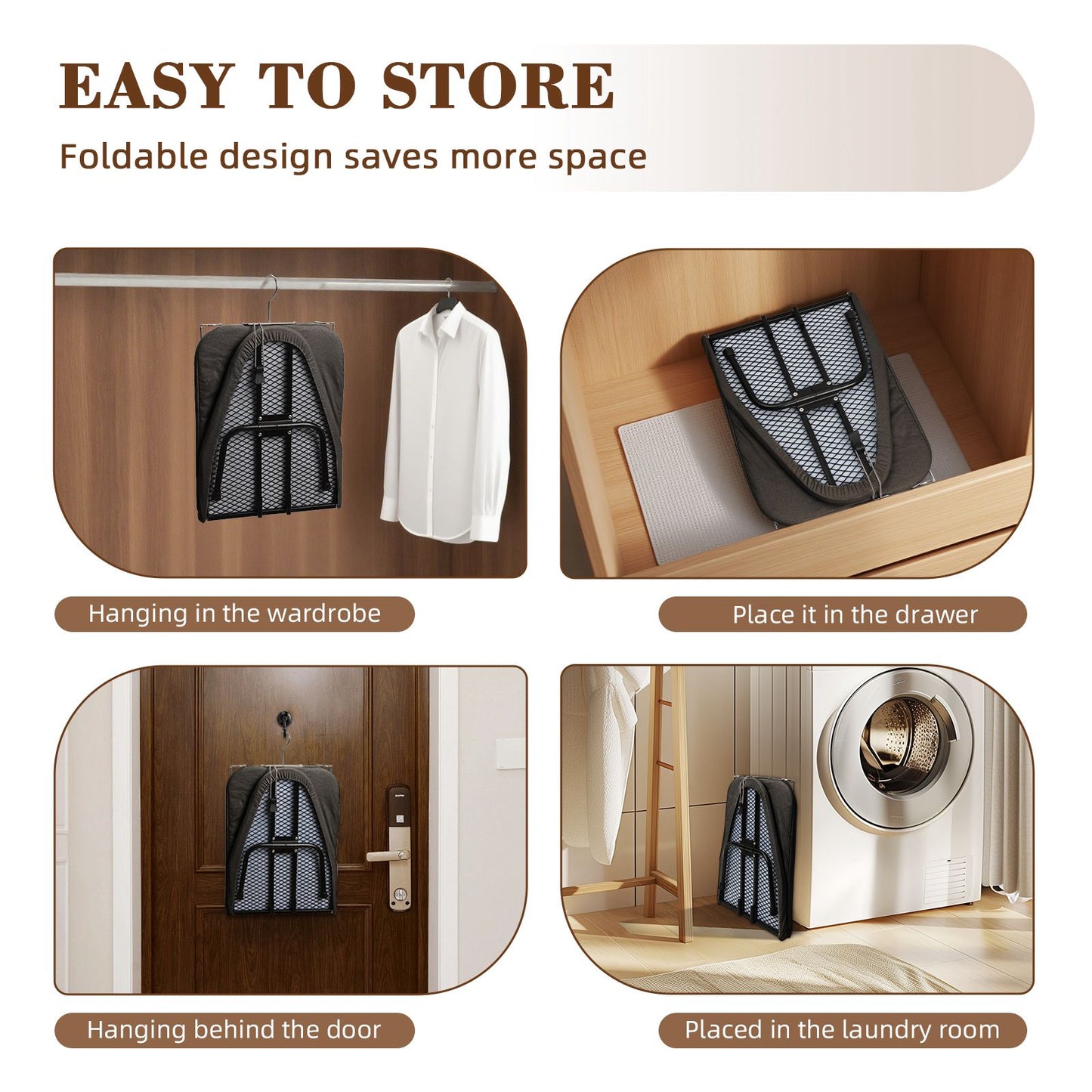 Compact Foldable Tabletop Ironing Board with Hanging Hook