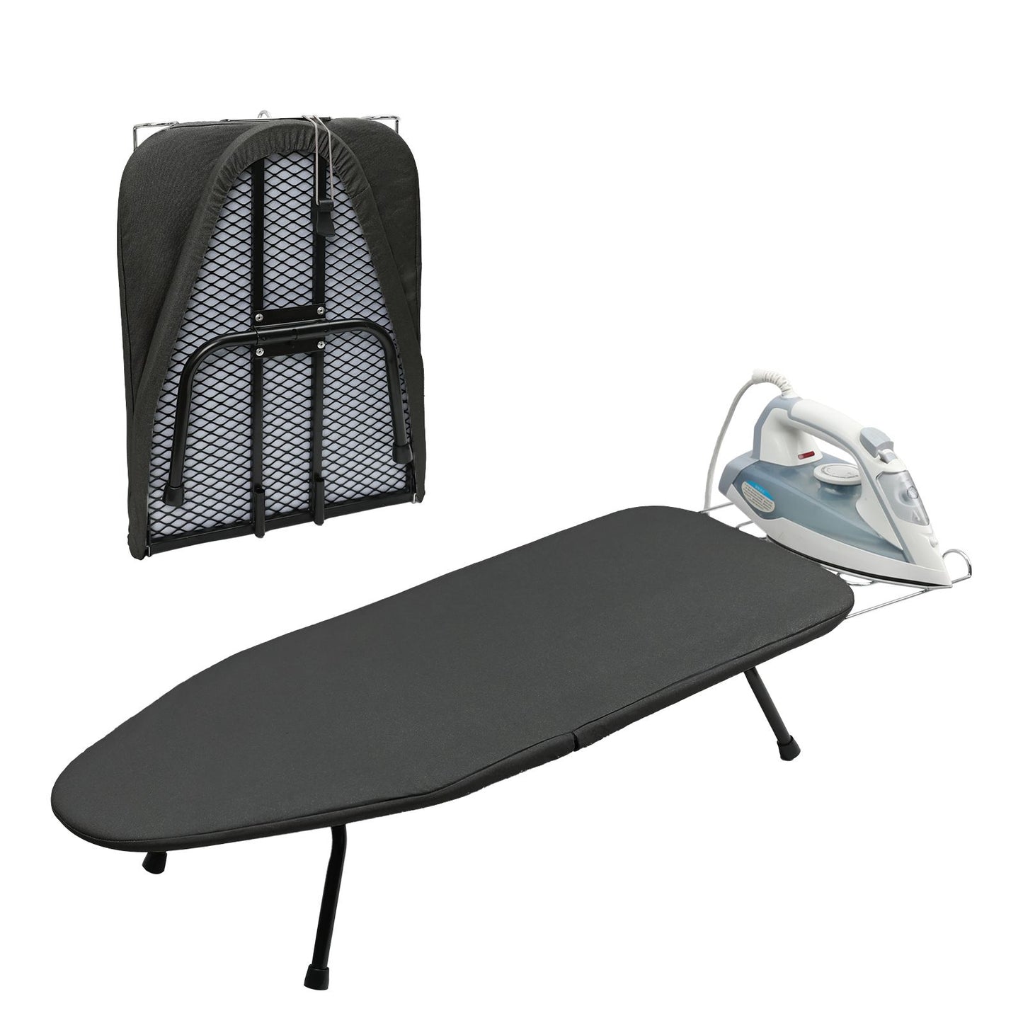 Compact Foldable Tabletop Ironing Board with Hanging Hook