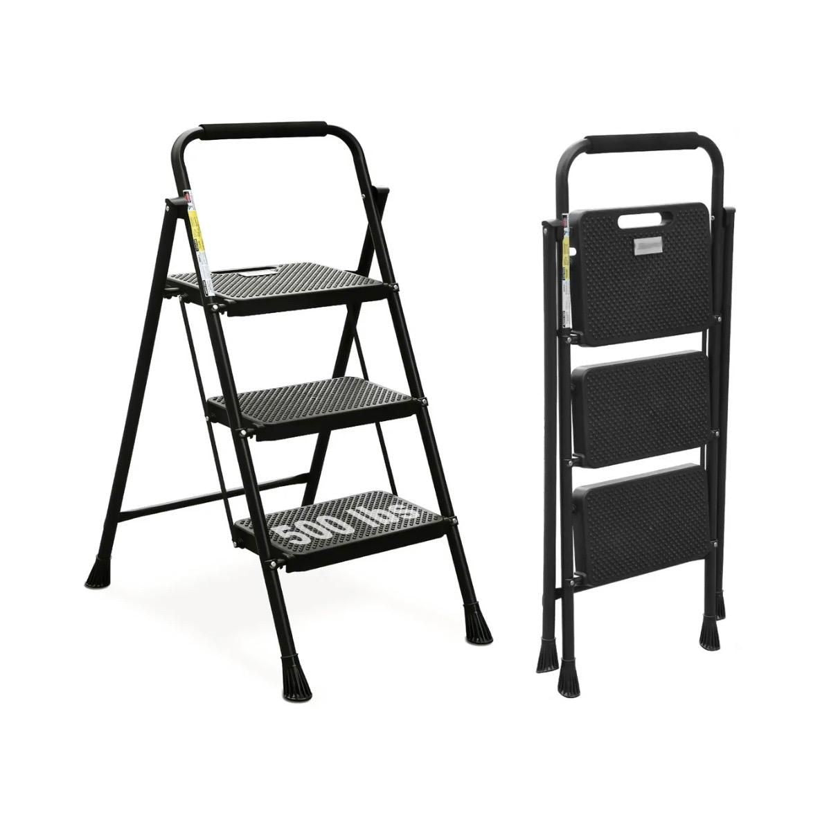 3-Step Folding Ladder - Heavy Duty Steel