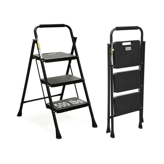 3-Step Folding Ladder - Heavy Duty Steel