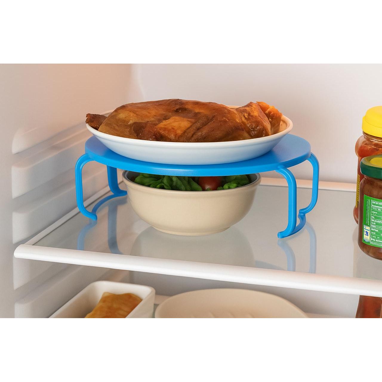 Adjustable Refrigerator and Microwave Organizer Rack - Space-Saving Storage Shelf