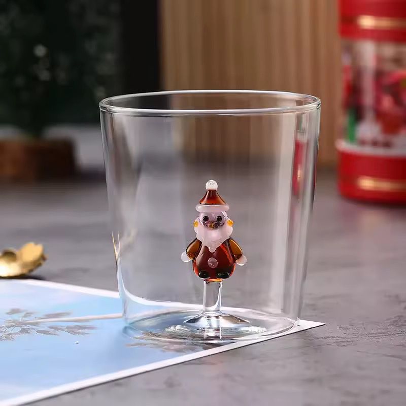 Double-Wall Santa Glass Cup - 400ml