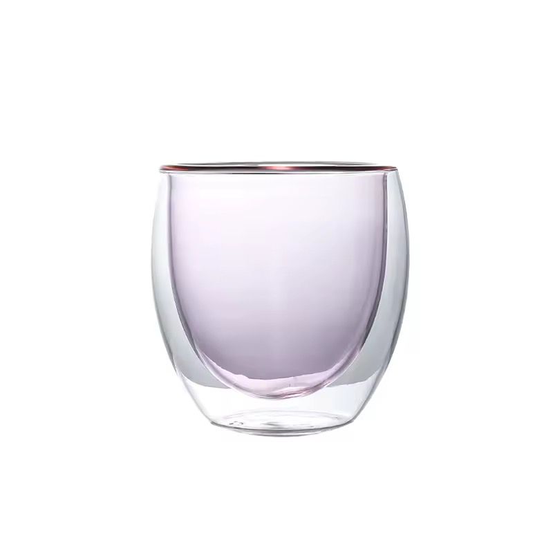 Double-Wall Insulated Glass Cup- Light Purple 250ml
