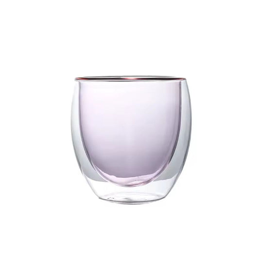 Double-Wall Insulated Glass Cup- Light Purple 250ml