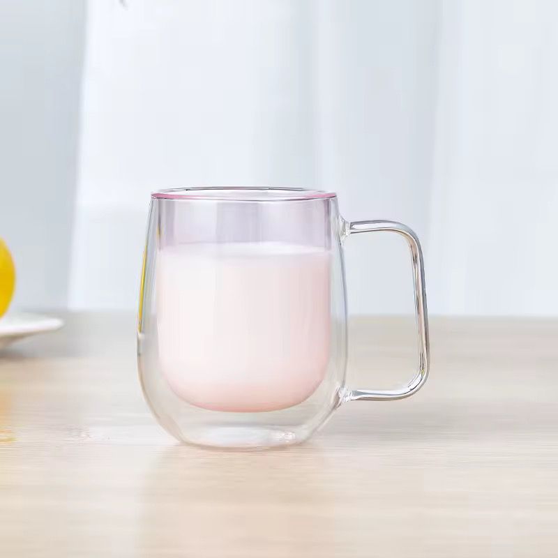 250ml Double-Wall Insulated Glass Cup - Pink