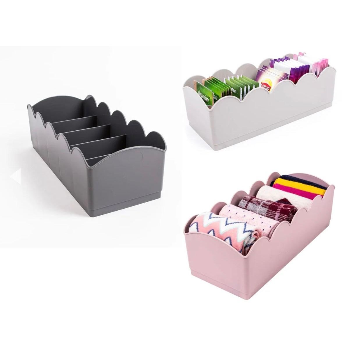 Drawer small plastic organizer with 5 grids