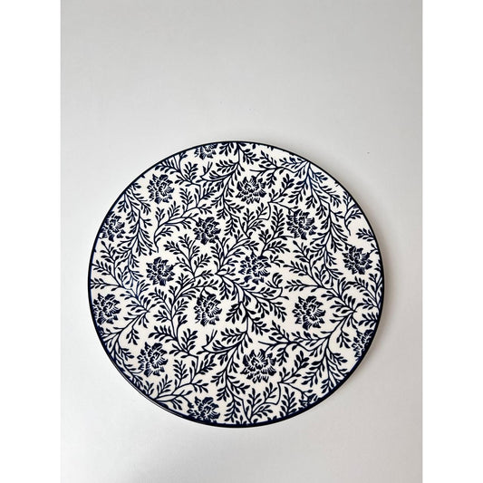 Floral Pattern Ceramic Plate - Elegant Dining
