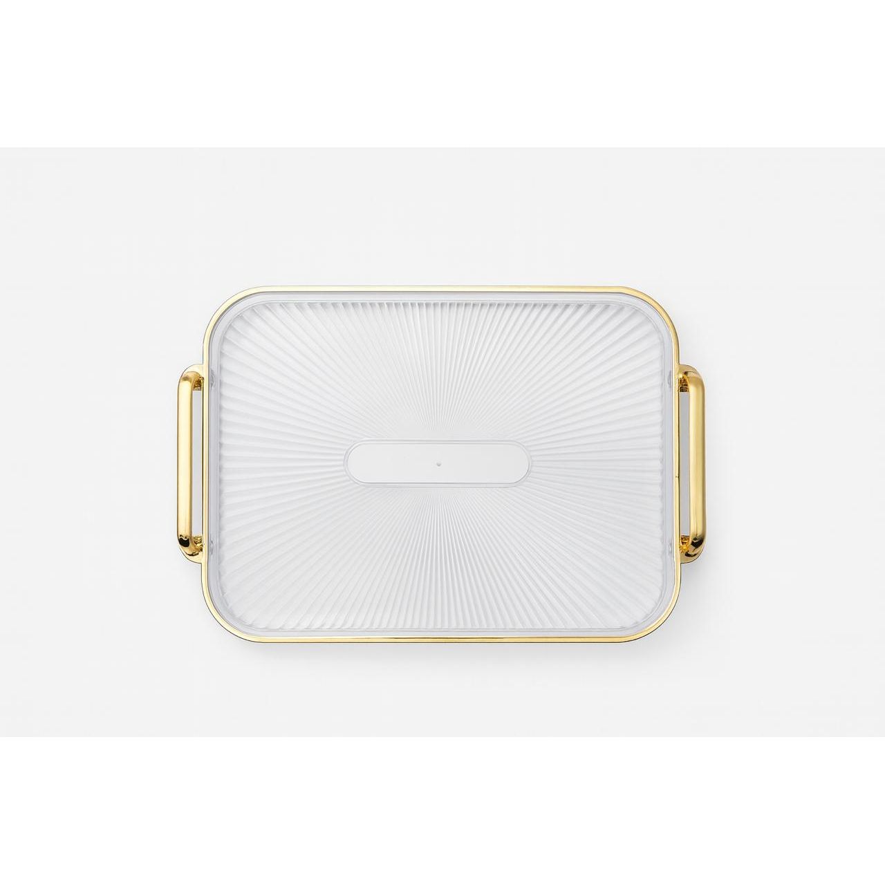 Clear Plexi Tray with Gold Handles – Elegant Serving Tray 40x26.5cm
