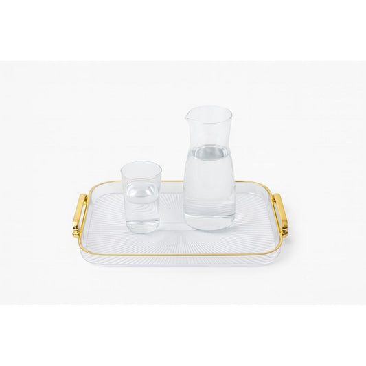 Clear Plexi Tray with Gold Handles – Elegant Serving Tray 40x26.5cm