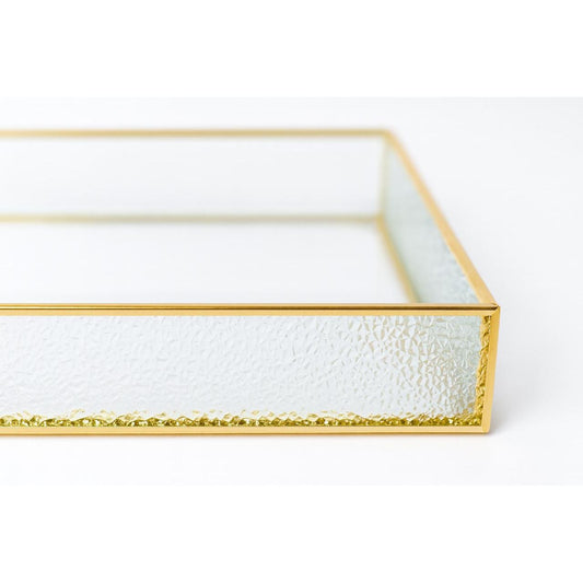 Luxury Plexi Tray with Gold Lining & Textured Dotted Design