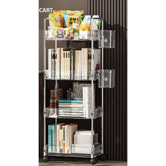 4-Tier Rolling Storage Cart with Side Baskets