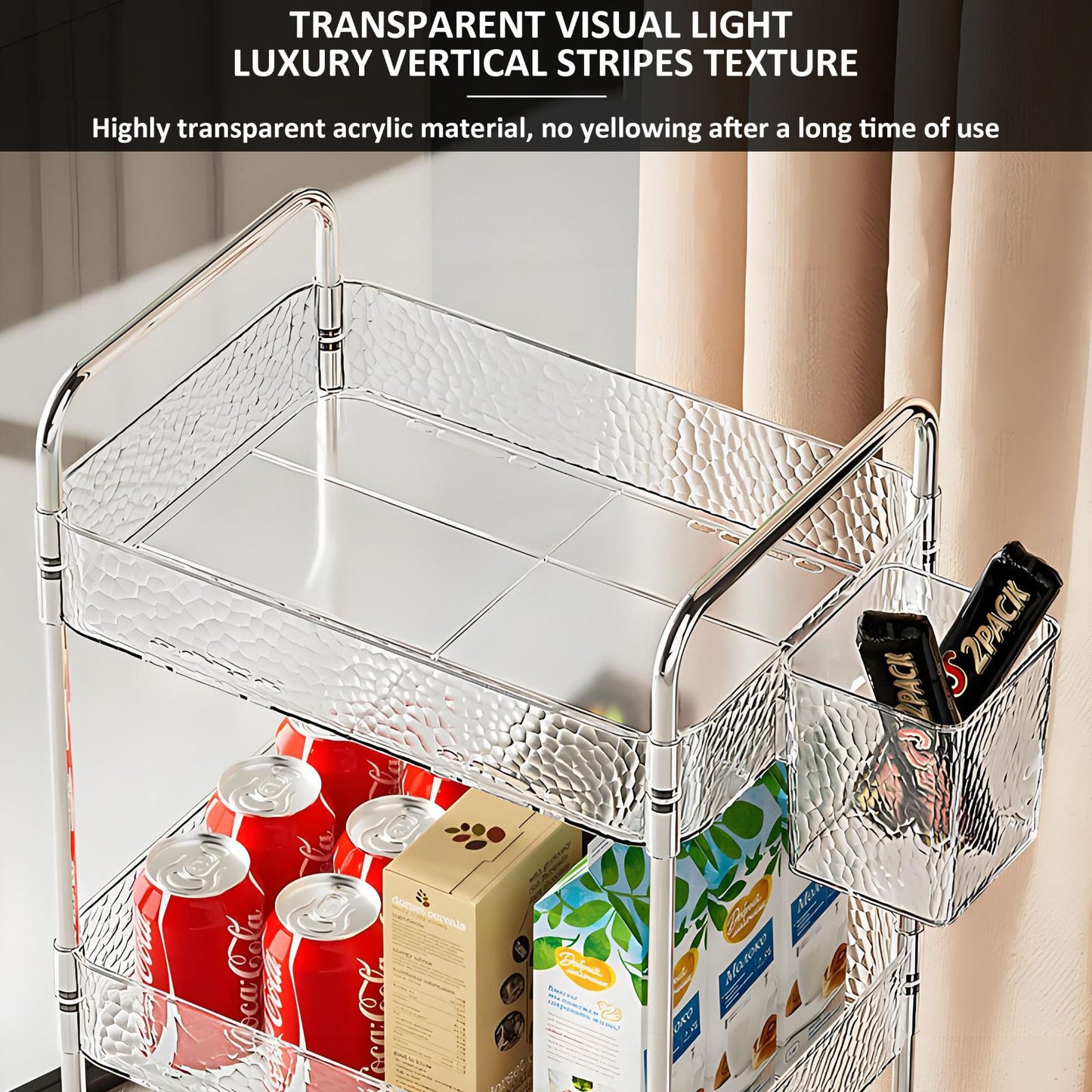 4-Tier Rolling Storage Cart with Side Baskets
