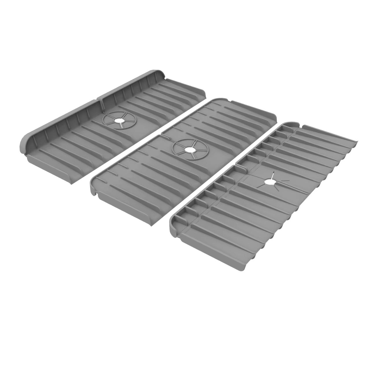 Rectangular Silicone Sink Mat - Grey