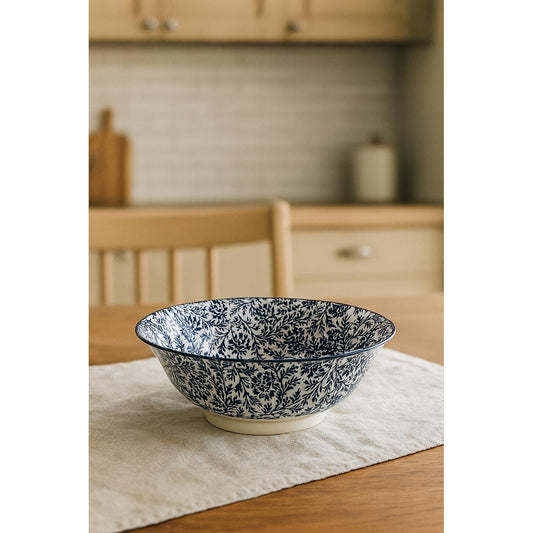 Blue & White Ceramic Salad Bowl