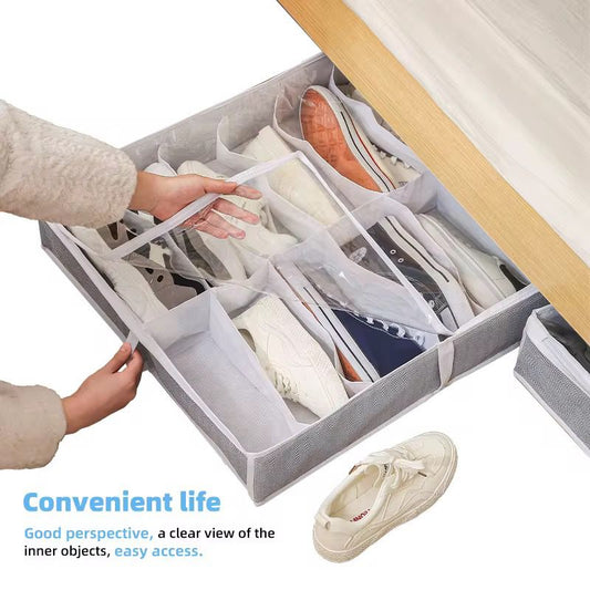 Under-Bed Shoe Storage Organizer with transparent Cover