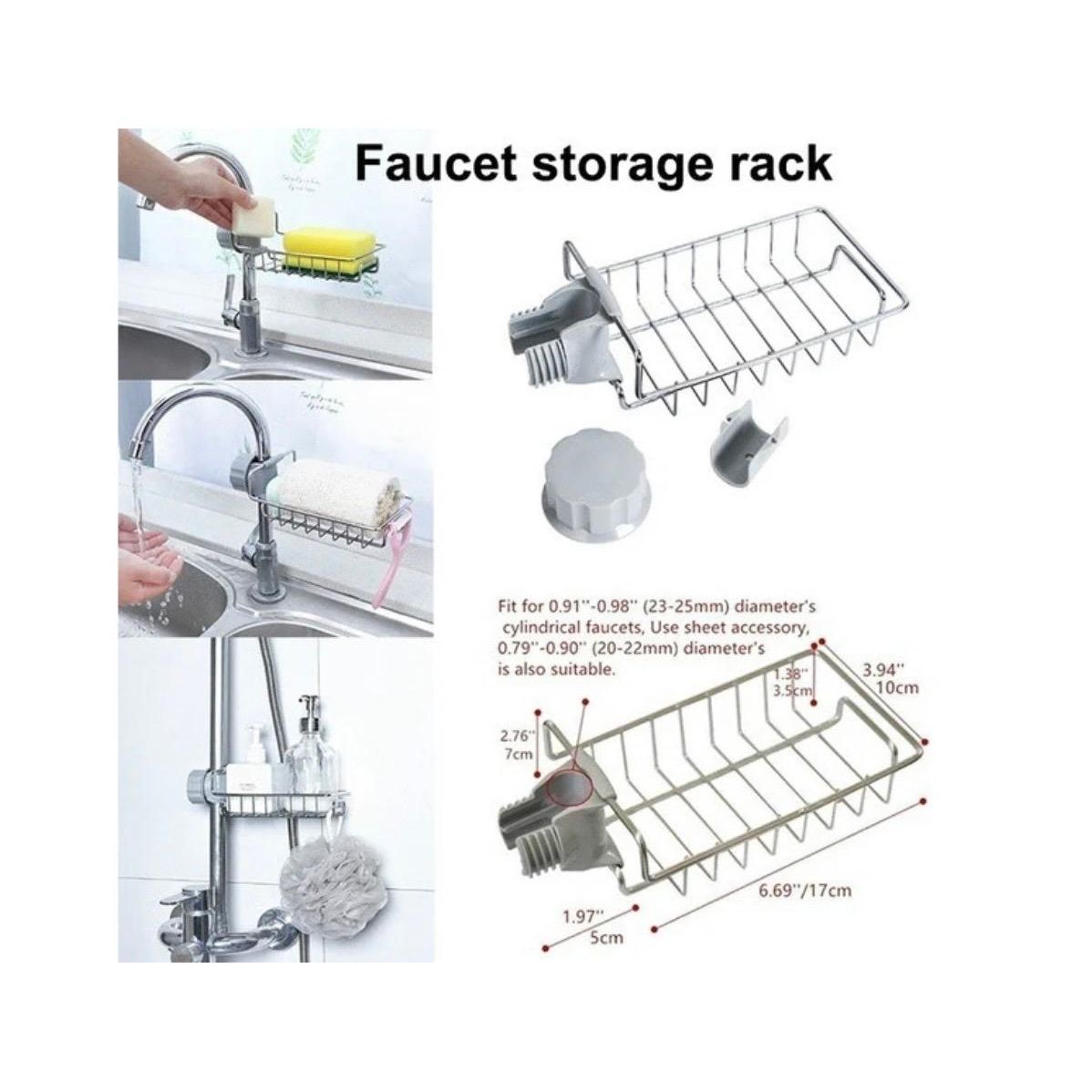 Adjustable Faucet Storage Rack - Sink Organizer