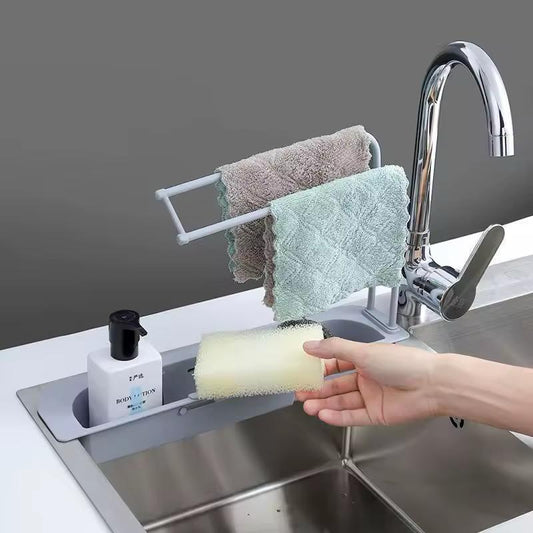 Expandable Over-Sink Towel & Sponge Rack