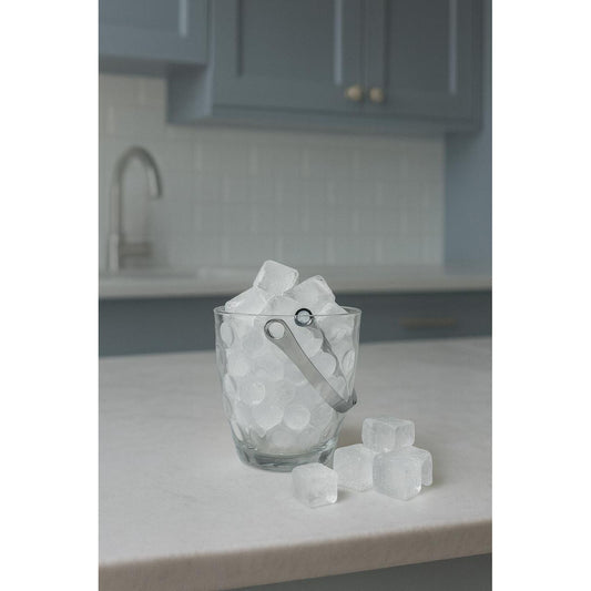 Glass Ice Bucket with Tongs