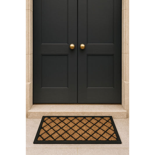 Heavy Duty Rubber & Coir Entrance Door Mat - 45x75cm