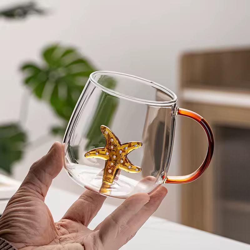 Starfish Double-Wall Glass Cup - 400ml