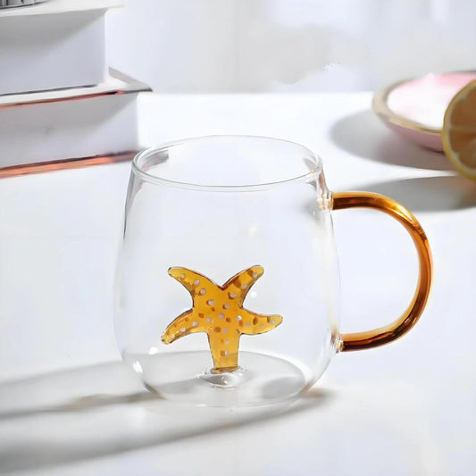 Starfish Double-Wall Glass Cup - 400ml