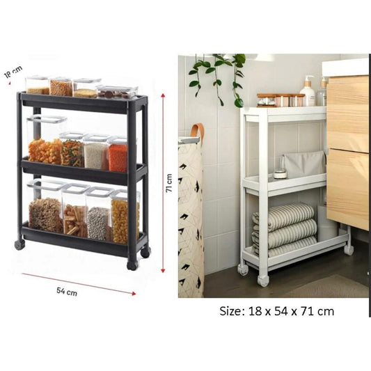 3-Tier Thin Multipurpose Rolling Storage Cart