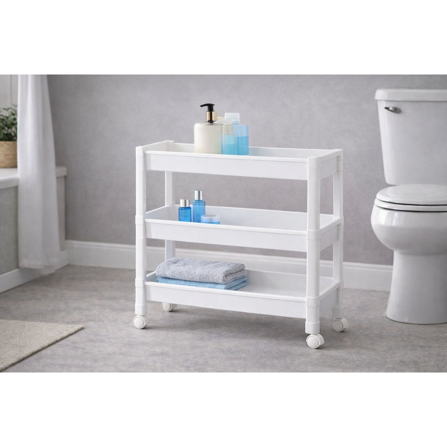 3-Tier Rolling Storage Cart with Wheels