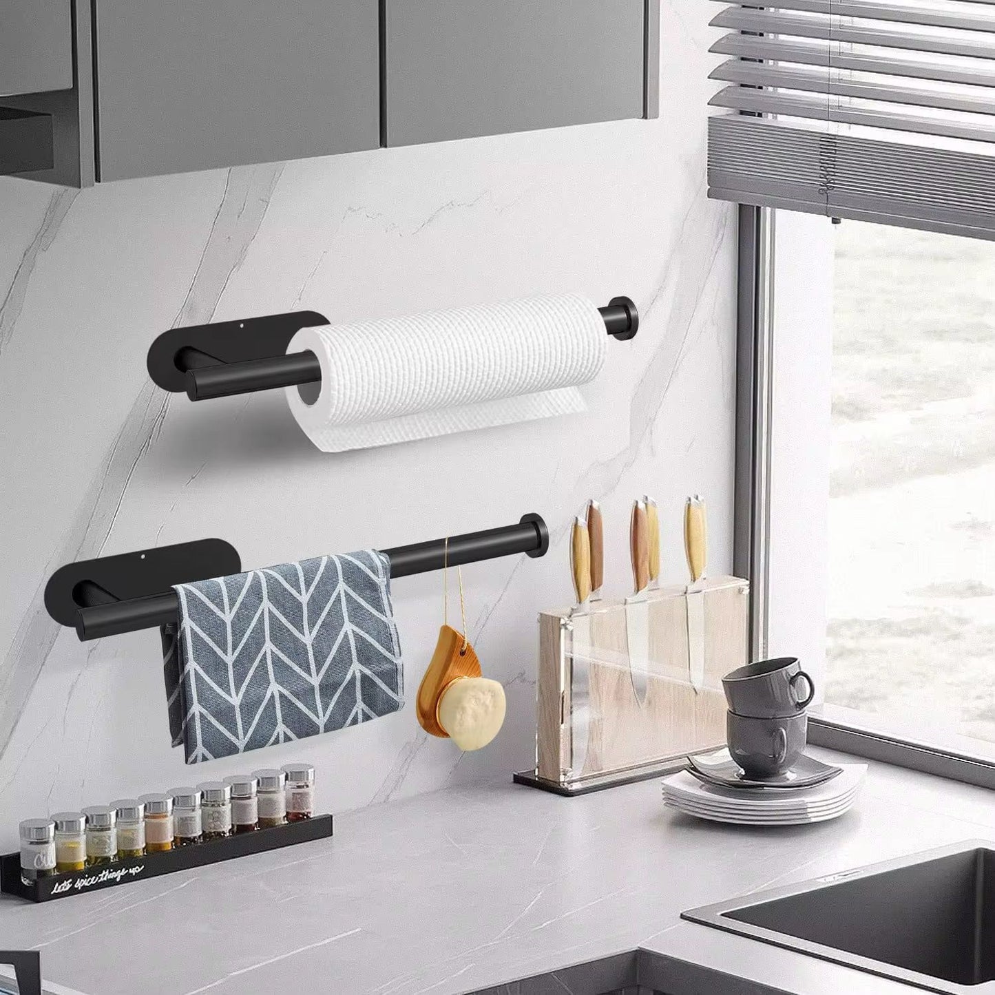 Adhesive Under-Shelf Paper Towel Holder - No drilling
