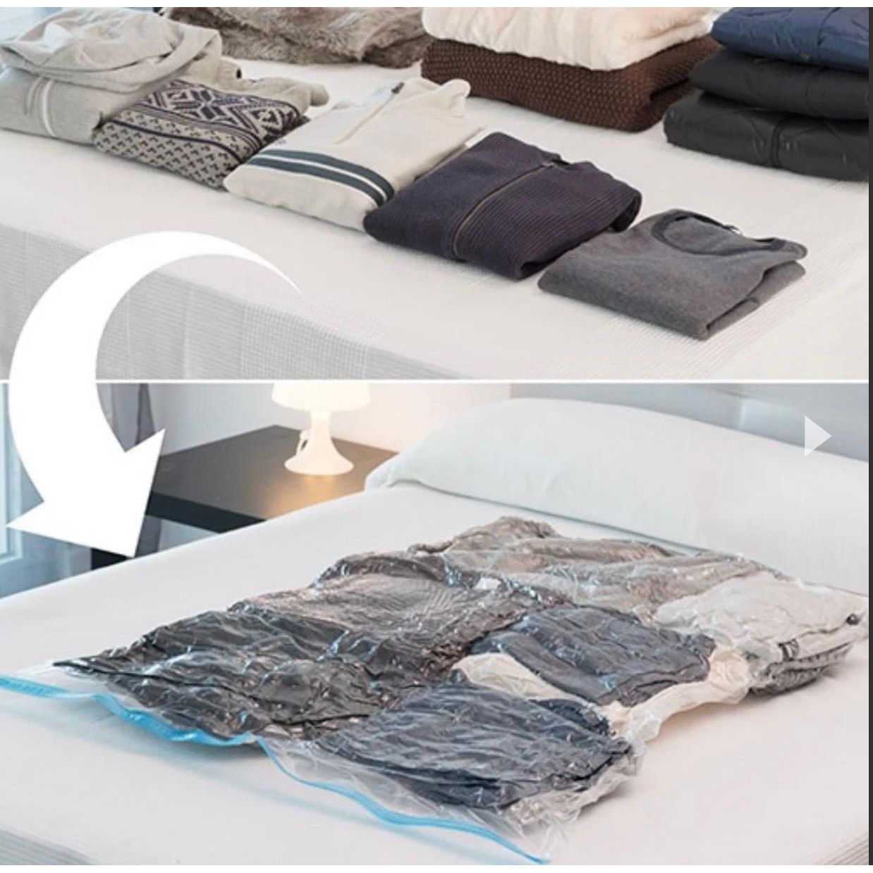 Vacuum Storage Bag 80x60cm - Space Saver for Clothes, Blankets & Blankets