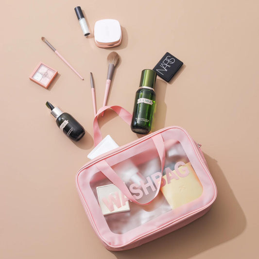 Transparent Pink Makeup & Toiletry Storage Bag