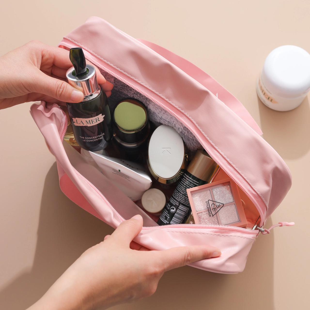 Transparent Pink Makeup & Toiletry Storage Bag