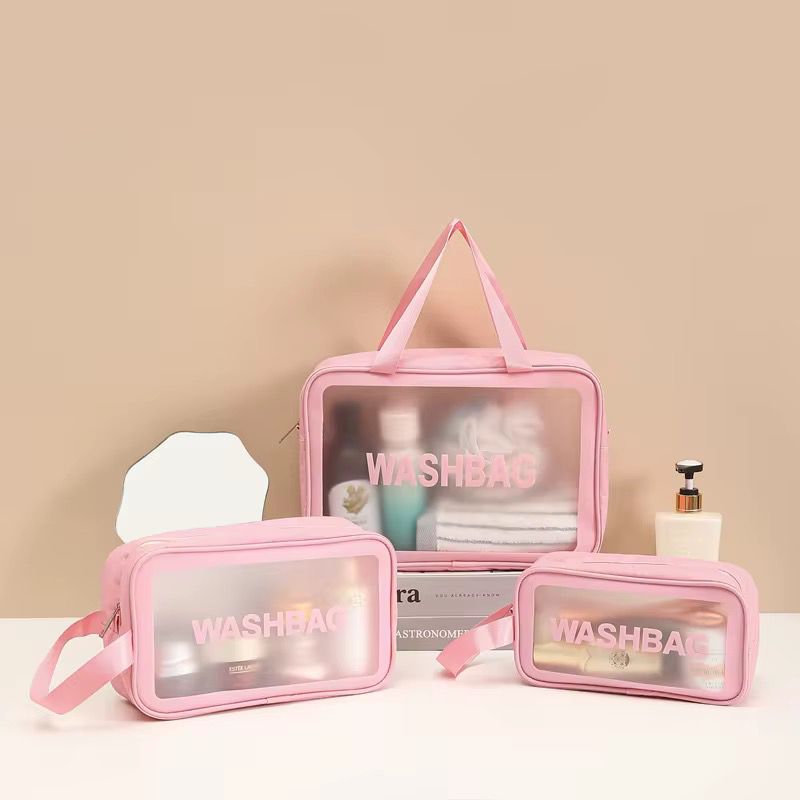 Transparent Pink Makeup & Toiletry Storage Bag
