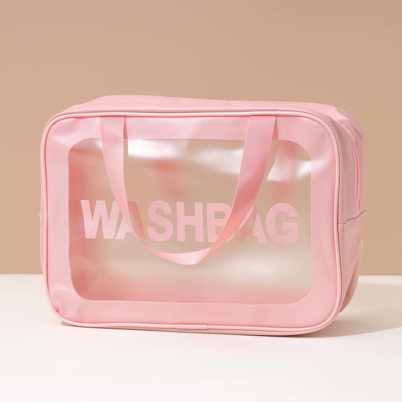 Transparent Pink Makeup & Toiletry Storage Bag