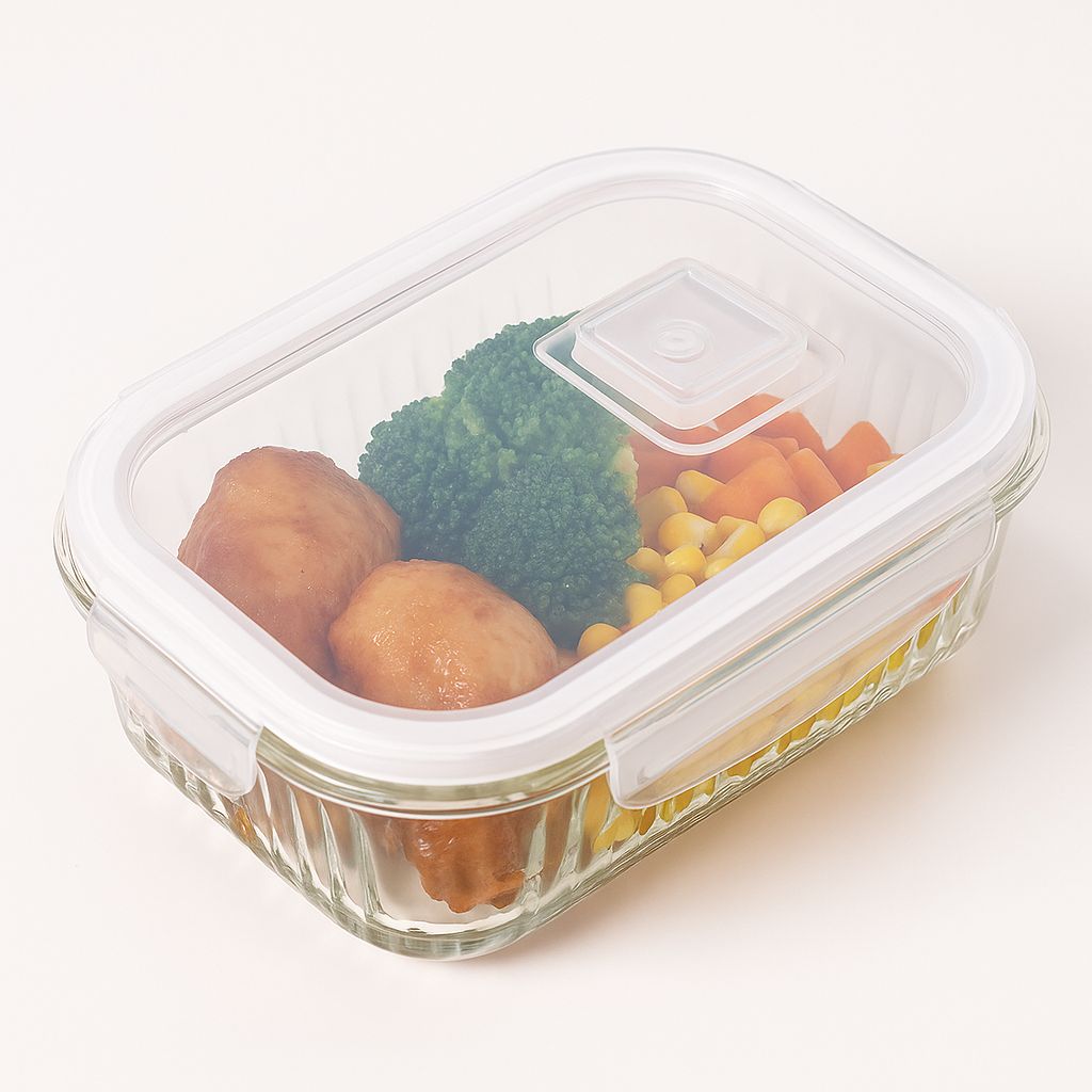 Ribbed Glass Meal Container - 640ml