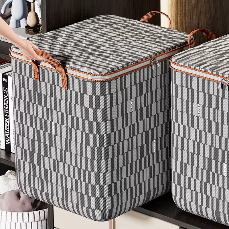 100L Large Foldable Storage Bag with Zipper & Handles